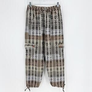 Indian Creations Bohemian Cotton Pants Hippie Pants size S indigenous brown